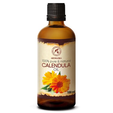 Calendula Oil 3.4 Fl Oz (100ml) - Calendula Officinalis Flower Extract &ndash; Infused - Almond Oil Base - 100% Pure &amp; Natural - Marigold Oil &ndash; Benefits for Skin, Nails, Hair, Face, Body