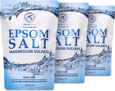 Epsom Salts Bath 6 lb - 3kg - 3000g - 100% Pure &amp; Natural Epsom Salt - Concentrated Magnesium Sulphate - Soothing &amp; Relieves Sore Muscles - Relaxation &amp; Detoxifying - Body Care - Best Good Sleep