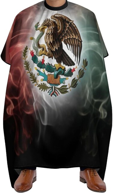 Mexican Flag Professional Barber Cape Polyester Hair Cutting Salon Cape Water Stain Resistant Apron Cutting Hair Beard Hairdressing Cape Anti-Static Haircut 56.7&times;66.9 Inch (1 Pack)