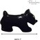 Parcelona French Dog Small 2 Inch Celluloid Acetate Black and Tortoise Shell Brown Automatic Hair Clip Hair Barrettes