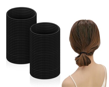 DS. DISTINCTIVE STYLE Hair Ties 50 Pieces 2.5 mm Elastic Hair Bands Hair Rubber Bands Ponytail Holders - Black
