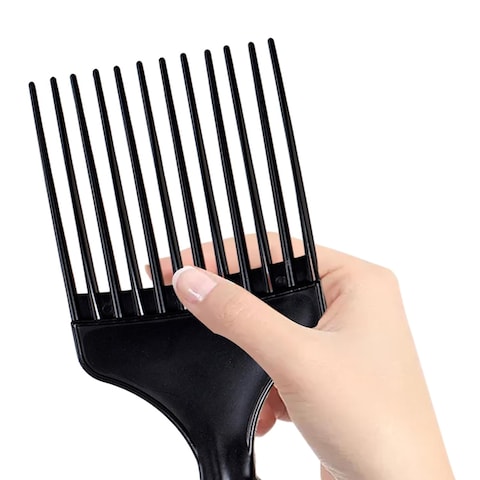 Soft &#39;N Style Plastic Hair Pick Combs for Women and Men - 3 Pack Black Detangling Combs for Afro, Curly Hair Braiding and Styling