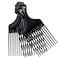 Soft 'N Style Plastic Hair Pick Combs for Women and Men - 3 Pack Black Detangling Combs for Afro, Curly Hair Braiding and Styling
