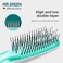 MR.GREEN Hair Brush Crystal Scalp Massage Combs Volumizing Hair Styling Fine Tooth Detangling Tool For Long Wet Dry Hair Women Gift (Green, Large)