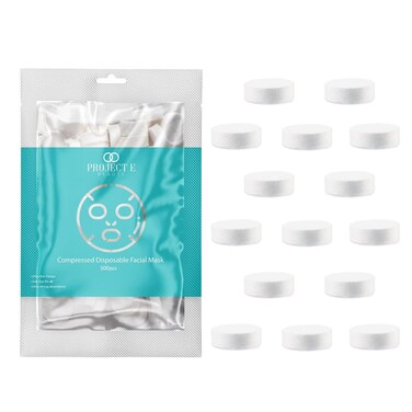 Project E Beauty 500pcs Disposable Compressed Facial Mask DIY Sheet Mask   Cotton Mask for Travel &amp; Home Use   Cosmetic Facial Paper for Toner, Serum, or Lotion (500, Compressed Facial Mask)