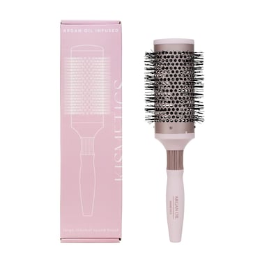 Fast Dry Round Brush with Ceramic Ion Thermal Barrel and Nylon Bristles,Argan oil Round Hair Brush for Blow Drying,Styling,Curling,Straightening, for All Hair Types-53mm