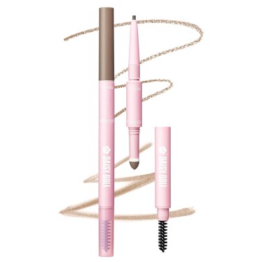 by Mary Quant Japanese 3-in-1 Eyebrow Liner Kit (Pencil, Powder &amp; Brush) for Long-wearing Brow Powder and Bursh for Smuge-free Eye Makeup, BR002 Natural Brown 0.02 fl oz