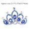 JAKAWIN Girls Crystal Rhinestone Hair Comb Christmas Tiara Crown Headpiece Birthday Gifts Hair Accessories (Blue)