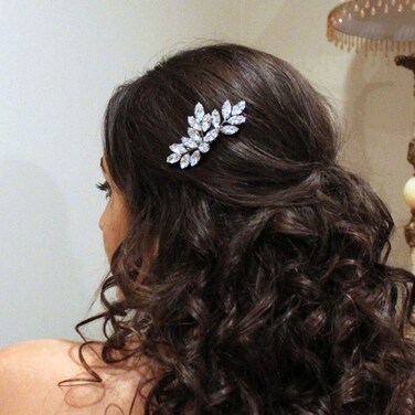 JAKAWIN Bride Crystal Wedding Hair Piece Rhinestone Hair Comb Bridal Hair Accessories for Women HC047 (Silver)