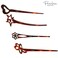 Parcelona French Lavish Tortoise Shell Set of 4 Celluloid Large Bun Hair Pin Sticks for Women