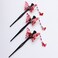 Kanzashi Japanese Chirimen Hair Pin Stick Butterfly Design (Red)
