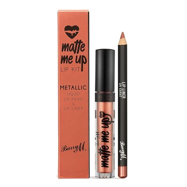 Barry M - Ultra-Long Wearing, Non-drying, Matte Me Up - Metallic Lip Paint and Lip Liner - 24 Karat