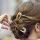 INCAUCA 2 Pack Simple Metal U Shaped Hairpins, French Style Hair Pins for Women Girl, Hair Stick Forks, Hair Styling Pins for Updo Buns, 2 Prong Tortoise Shell U Shaped Hair Pin Chignon (Gold)