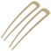 INCAUCA 2 Pack Simple Metal U Shaped Hairpins, French Style Hair Pins for Women Girl, Hair Stick Forks, Hair Styling Pins for Updo Buns, 2 Prong Tortoise Shell U Shaped Hair Pin Chignon (Gold)