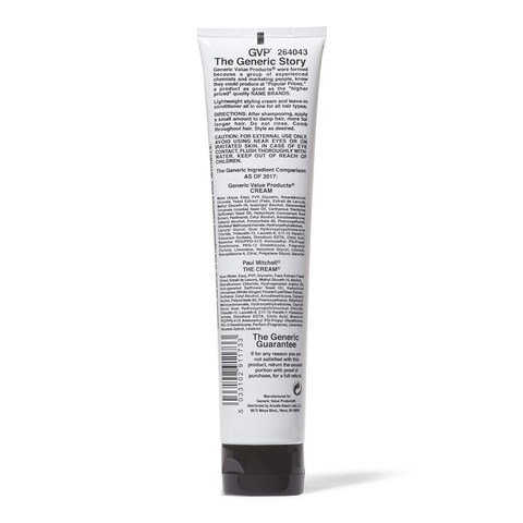 Generic Value Products Cream Leave In Conditioner &amp; Styler, Moisturizes, Strengthens, Protects, Leavein Thickening Conditioner, 6 Oz