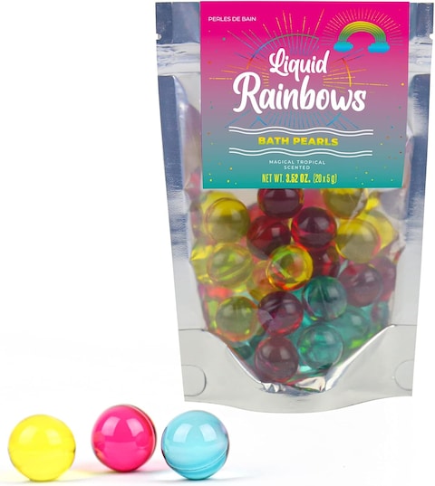 Gift Republic Liquid Spirit Rainbow Bath Pearls 20-Pack Magical Tropical Scent, Multicoloured 20 Count