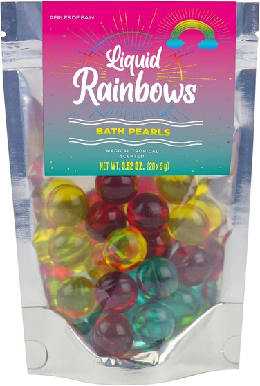 Gift Republic Liquid Spirit Rainbow Bath Pearls 20-Pack Magical Tropical Scent, Multicoloured 20 Count