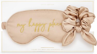 Katie Loxton My Happy Place Silky Scrunchie &amp; Eye Mask 2 Piece Set Gold