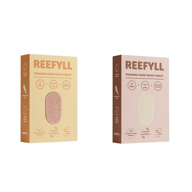 Foaming Hand Soap 6 Refill Tablets, Dissolvable Plastic Free Hand Wash Pods, Just Add Water to Transform to Velvety Foam, 3 Tropical Coconut and 3 Juicy Orange Bundle