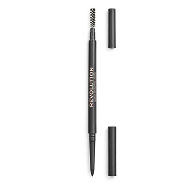 Revolution Beauty, Precise Brow Pencil, Double Ended, Ultra-Fine Pencil Tool, Includes Spoolie Brush, Dark Brown, 0.001 Oz