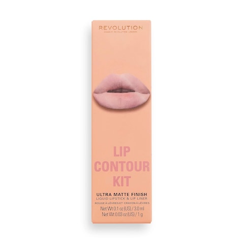 Makeup Revolution London, Lip Contour Kit, Stunner, Lip Gloss &amp; Lip Liner Duo, 1x1ml, 1x1g