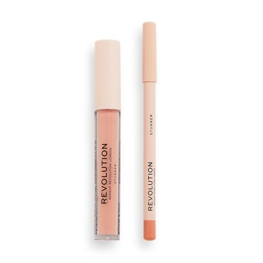Makeup Revolution London, Lip Contour Kit, Stunner, Lip Gloss &amp; Lip Liner Duo, 1x1ml, 1x1g