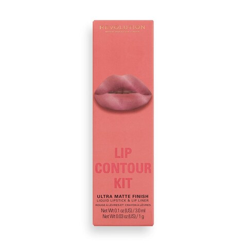 Makeup Revolution London, Lip Contour Kit, Queen, Lip Gloss &amp; Lip Liner Duo, 1x1ml, 1x1g