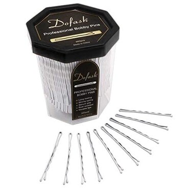 Dofash 5cm Waves Silver Long Bobby Pins for Thick Hair Pins for Women Bulk Hair Pins Mini Bobby Pins Large Package Gray White Hair 260 Count