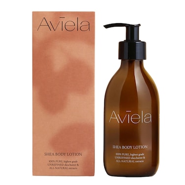 Aviela Shea Body Lotion, Contains Cocoa Butter, Extremely Hydrating &amp; Moisturising, Vegan &amp; Cruelty Free, 100% Natural, 250ml