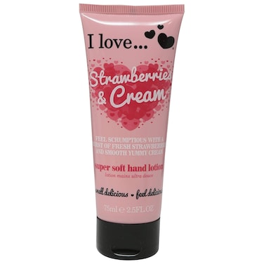 I Love Strawberries and Cream Super Soft Hand Lotion - Hand Lotion for Dry Skin - Sweet, Long Lasting Fragrance - Organic Hand Cream - 2.5 oz