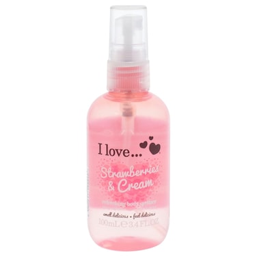I LOVE Strawberries and Cream Refreshing Body Spritzer - Body Mist Fragrance - Long Lasting Body Spray with Strawberries and Cream Fragrance - 3.4 oz