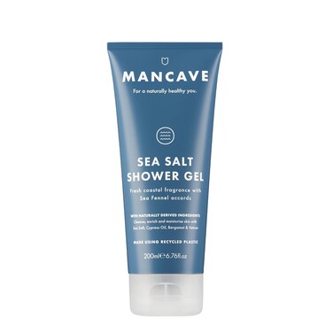 ManCave Sea Salt Shower Gel for Men, Coastal Aroma with Sea Fennel, Cypress and Bergamot, Sulphate and Paraben Free, Natural, Vegan, Cruelty Free, 200 ml