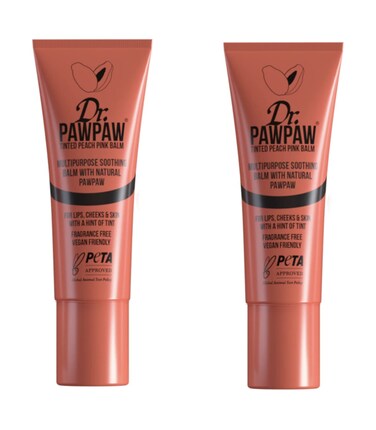 Dr PawPaw Peach Pink Multipurpose Soothing Tinted Balm Set - Balm for Lips, Cheeks, Eyes - Tinted Lip Balm - Moisturizer with Pawpaw - 2 pc
