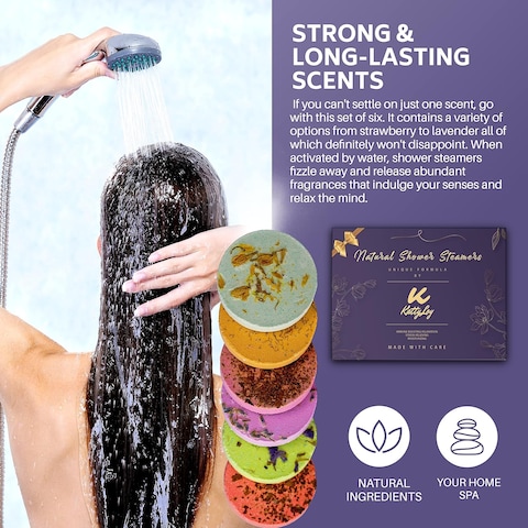 Natural Shower Steamers - Luxury Spa Bath Bombs Fizzers - Gift for Women Girl Teens Her Mum Nan Girlfriend Wife - Lavender Rose Mint - Novelty Christmas Stocking Stuffers Birthday Present