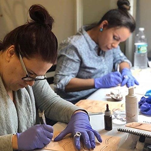 Microblading Supplies 10 Piece Tattoo Practice Skin For Eyebrows: Permanent Makeup Silicone Skin To Practice Brow Micro-Blading And Needling, Fake Skin Sheets For Professionals And Beginners
