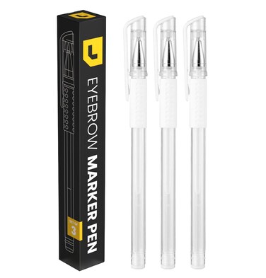 3pcs Skin Marker Pen   Eyebrow PMU Microblading Outline Pencil   Felt Pen White Brow Position Mapping Pencil White Marker Pen Beauty SPMU   Permanent Makeup Position Mark Tools