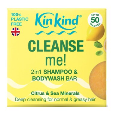 Shampoo Bar - CLEANSE me! 2 in 1 Solid Shampoo &amp; BodyWash Bar   Normal to Greasy Hair   Natural Shampoo Bar, Travel Shampoo Bars for Hair UK   Up to 50 Washes - Vegan &amp; Cruelty Free