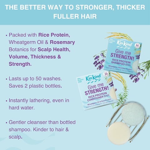 Rice Water Shampoo and Conditioner Bar Set   Give me STRENGTH! with Rice Water Protein for hair growth