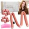 Heatless Hair Curlers -100% Silk Heatless Curling Rod Headband/w 2 Silk Hair Ties &amp; 1 Hair Clip   Authentic Grade 6A 22MM Mulberry Silk Heatless curls(Rose Gold)