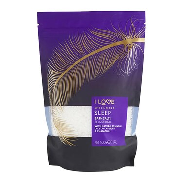 I LOVE Wellness Bath Salts for Sleep- Chamomile and Lavender Bath Salts - Relaxing Bath Soak with Essential Oils - Vegan and Cruelty Free - 17.6 oz