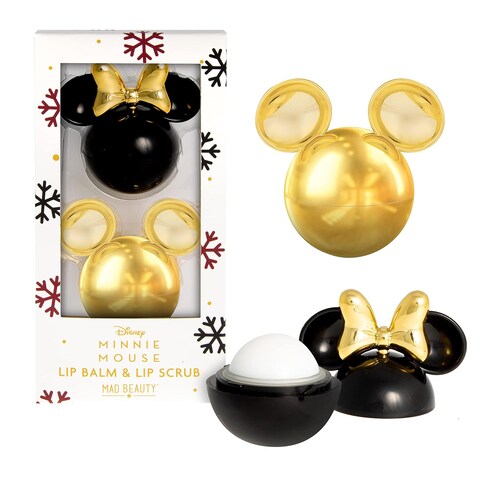 MAD BEAUTY Minnie Mouse Lip Balm &amp; Lip Scrub Duo Set, Vanilla Lip Scrub &amp; Cranberry Lip Balm, Smooth &amp; Soothe for Soft Lips, Moisturizing, Nourishing Lip Kit, Great Gift for Disney Fans