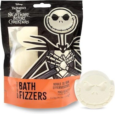 MAD BEAUTY Disney Nightmare Before Christmas Pack of Bath Fizzers, Jack Inspired Bath Fizzers, Pomegranate Fragrance, Nourishing, Great Self-Care Gift