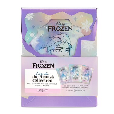 MAD Beauty Disney Frozen Cosmetic Sheet Face Mask Collection (3-Pack)   Olaf, Elsa, Ana   Coconut, Passionfruit, Pomegranate Infused   Skincare Gifts for Women, Adults, and Kids