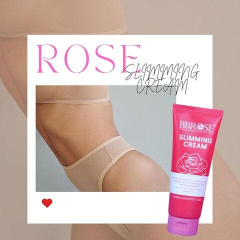 Slimming Cream 236ml, Rose-Infused Formula, Hydrates &amp; Smooths Skin, Boosts Circulation, Soothes &amp; Refreshes, with Rose &amp; Salicylic Acid for Firming and Toning