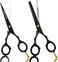 BEAUTICONE Hair Cutting &amp; Thinning Scissors Set   6.5 Inch Stainless Steel Barber Scissors   Hairdressing Scissors for Salon   Smooth &amp; Sharp Edge Blades, Razor Edge - for Men &amp; Women (Black Set of 2)