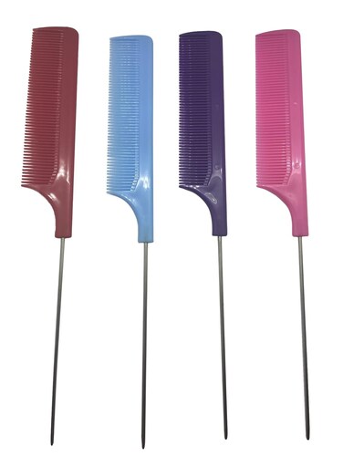 Assorted Metal Pin Tail Comb Set of 4