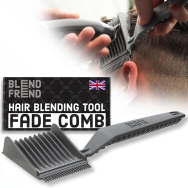 Fade Comb Left Handed Original Grade 1(3mm) Hair Blending Tool, Blend Hair at Home like a Barbershop, Blending Comb, Compatible with all Hair Clippers Men, Barber Accessories - BLEND FREND