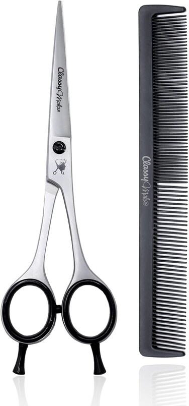 Classy M Hair Cutting Scissors Professional - Left &amp; Right Handed Hair Trimming Scissor with Comb (Razor Sharp) Stainless Steel Barber HairCut Scissors for Men Women &amp; Children - Pro Hair Cutting Tool