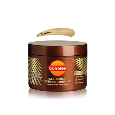 Carroten Gold Shimmer Intensive Tanning Gel SPF0 + Spatula - Shimmering Pearls Accelerates the Tanning Process