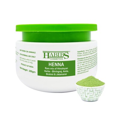 Habibs Natural Henna Mehndi Powder Enriched with Bhringraj, Amla, Brahmi,Jatamansi For Natural Hair Coloring 200Gm Pack of 1